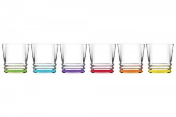 Lav Elegan 6 Parça Renkli Su Bardağı Seti | 315ml