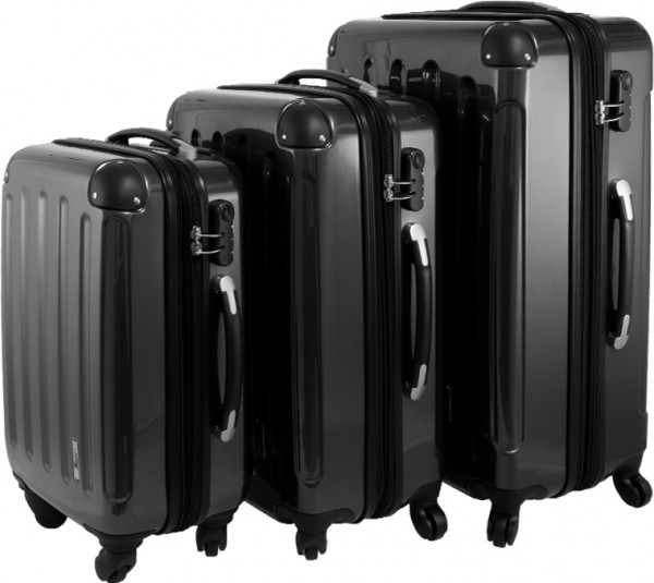İmex Hard Case 3'lü Lüks Bavul Seti 360° Dönen Tekerlekli | Gri | TSA Kilitli