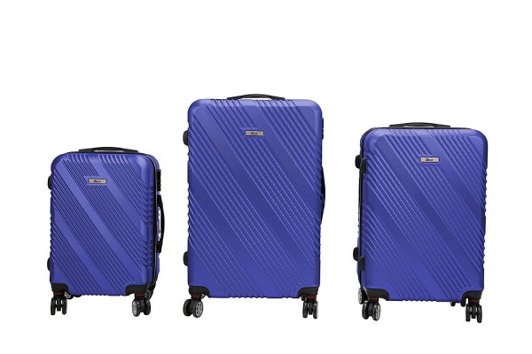 İmex 3 Parça Bavul Valiz Çanta Seyehat Seti | Mavi