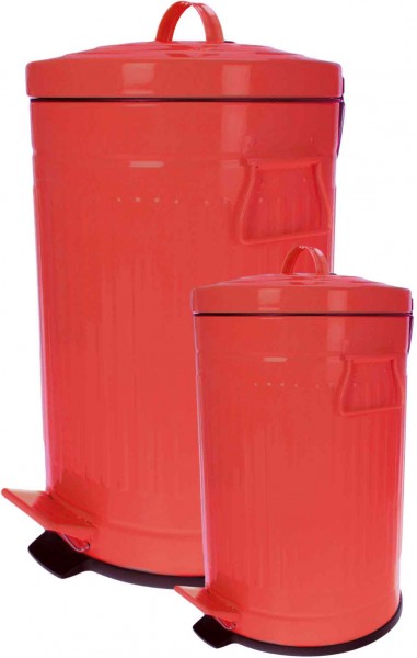 Schäfer Metal Pedallı Çöp Kovası Seti 12lt + 3lt Kırmızı