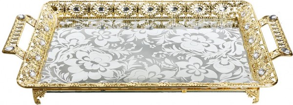 Bavary Elegance Tepsi 53cm x 30.5 cm x 6.5cm Altın
