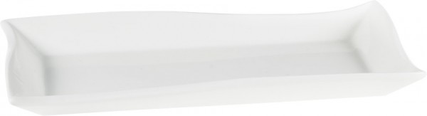 Dekonaz Porselen Kayık Servis Tabağı 15x30cm | Beyaz