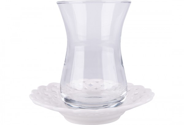 Almina Porselen Çay Tabağı 6 Adet | Beyaz | Al-2805