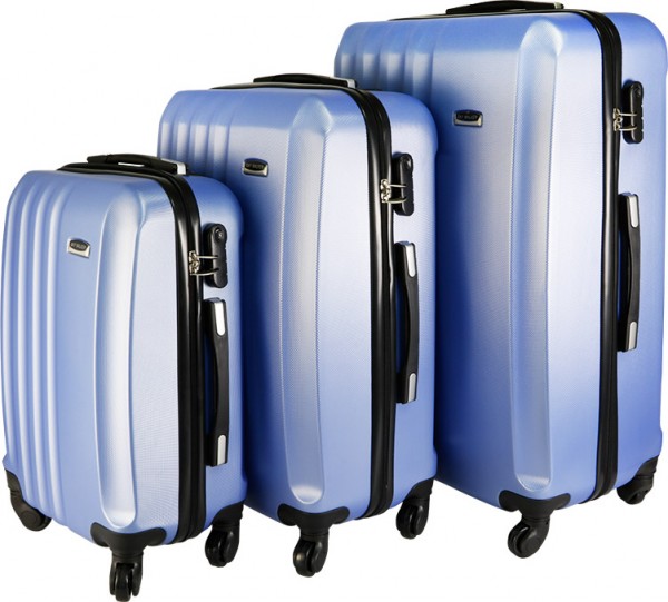 Bay Walker Hard Case 3'lü Lüks Bavul Seti 360° Dönen Tekerlekli | Mavi | TSA Kilitli