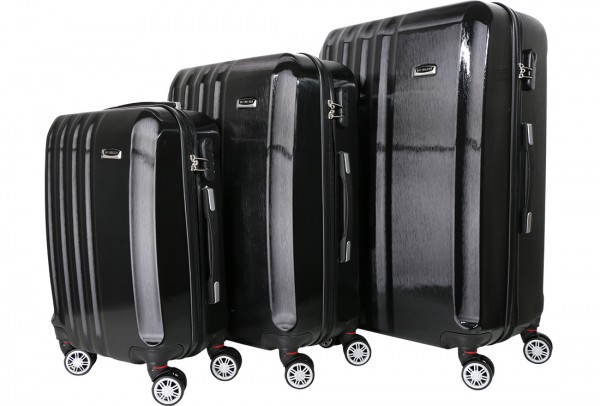 Bay Walker Hard Case 3'lü Lüks Bavul Seti 360° Dönen Tekerlekli | Siyah | TSA Kilitli