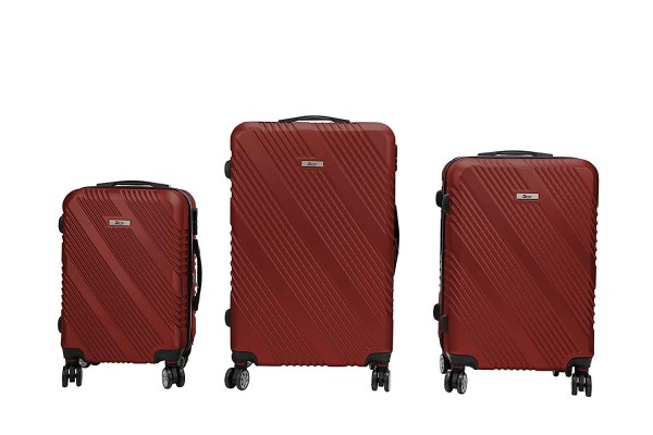 İmex 3 Parça Bavul Valiz Çanta Seti | Kırmızı