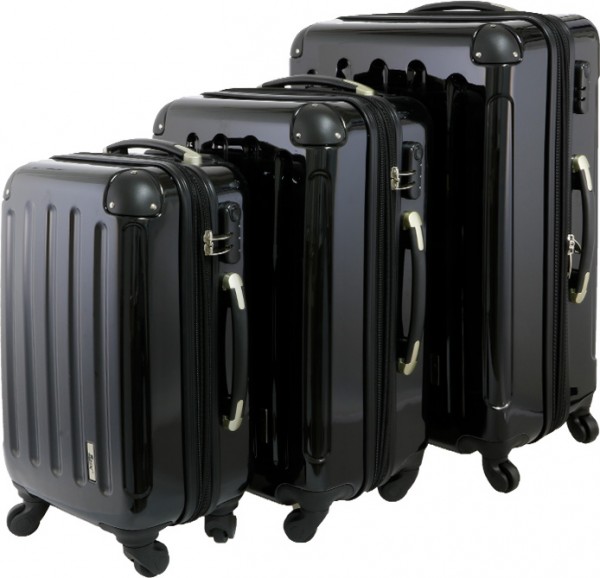 İmex Hard Case 3'lü Lüks Bavul Seti 360° Dönen Tekerlekli | Siyah | TSA Kilitli