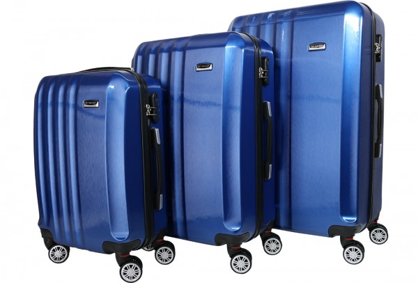 Bay Walker Hard Case 3'lü Lüks Bavul Seti 360° Dönen Tekerlekli | Mavi | TSA Kilitli
