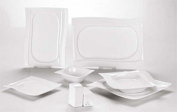 Schäfer 28 Parça Porselen Yemek Takımı S-Form Sade | Beyaz | 6 Kişilik | 30733