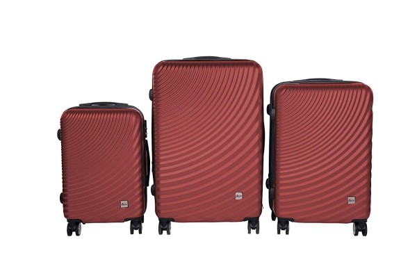 İmex 3 Parça Valiz Bavul Seyehat Seti | Kırmızı