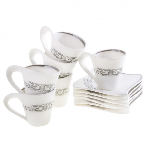 Bavary 6'lı Kahve Fincan Seti Porselen 12 Parça | Hyc301las