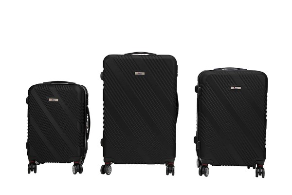 İmex 3 Parça Bavul Valiz Çanta Seyehat Seti | Siyah