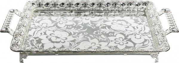 Bavary Elegance Tepsi | Yüksek Kalite | 53x30cm | Gümüş