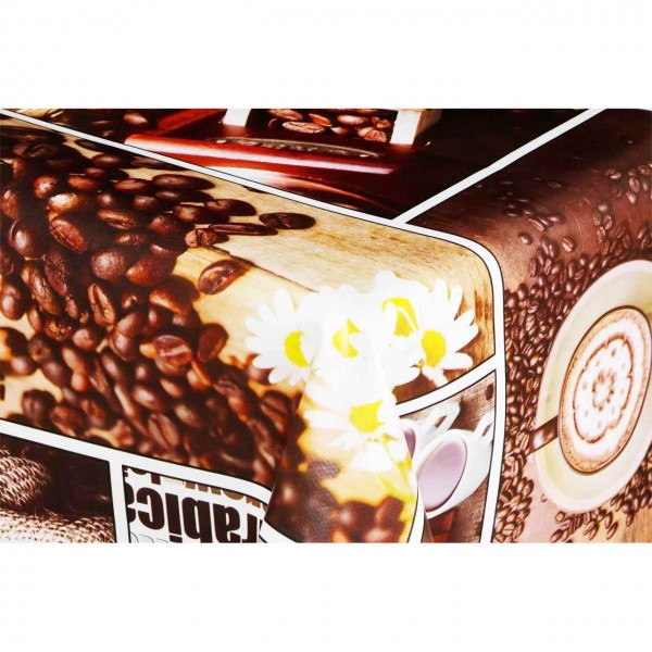 Lavella Vinil Masa Örtüsü Dekoratif Metre işi 140cm Coffee