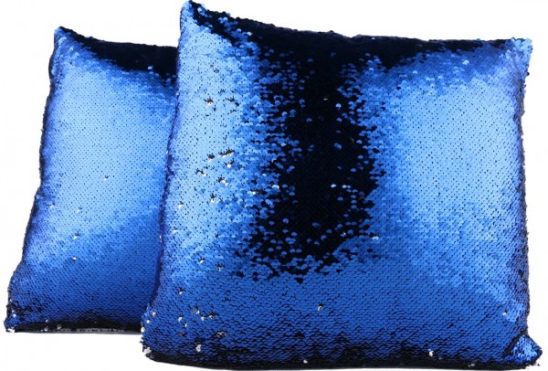 Dekonaz Modern Tasarımlı Dekoratif Pullu Yastık 40x40cm | Mavi/Gümüş | MTL-0056
