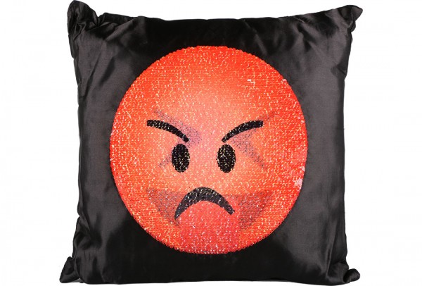 Dekonaz Dekoratif Pullu Yastık 40x40cm | Kızgın Emoji | MTL-0018