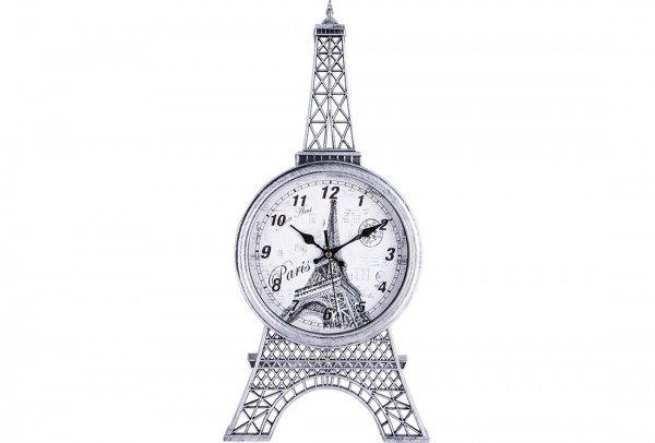Bavary Paris Eyfel Kulesi Duvar Saati | Gümüş Siyah | By-neh3033-1